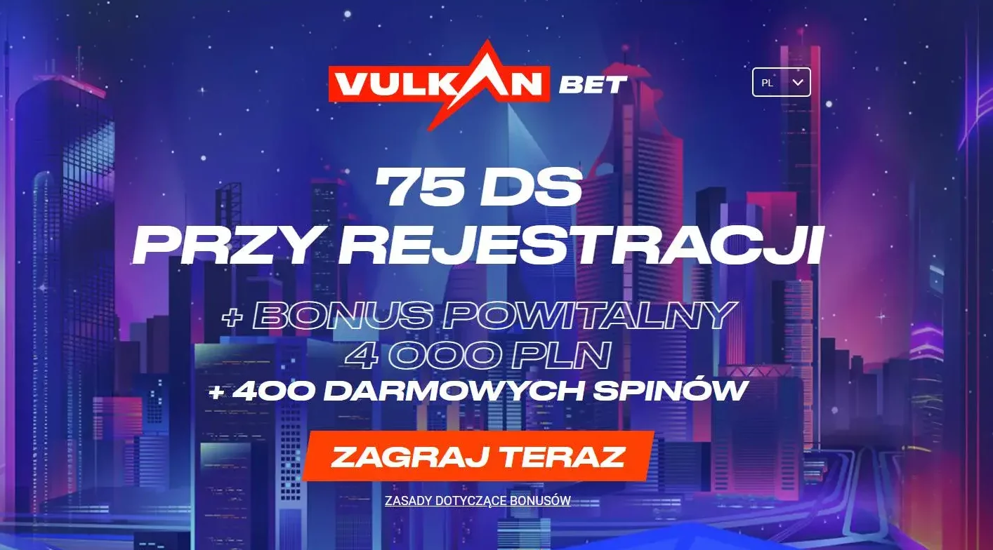 Vulkan Bet bonus 75 DS za weryfikację konta